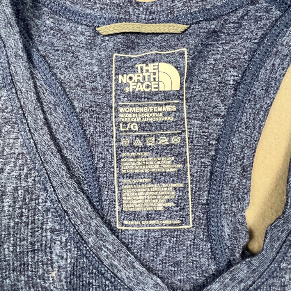 The North Face Tank Top Womens Large Blue Heathered Racerback Activewear Hiking - Picture 2 of 11